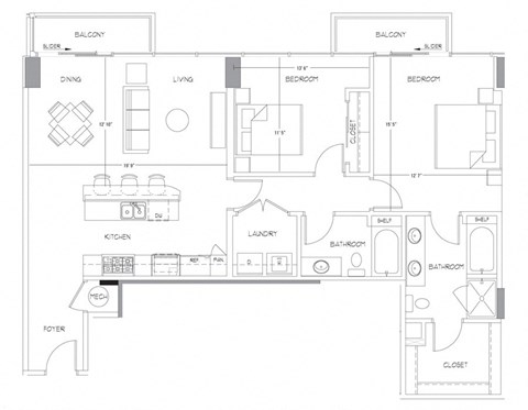 Floorplan at Glass House by Windsor